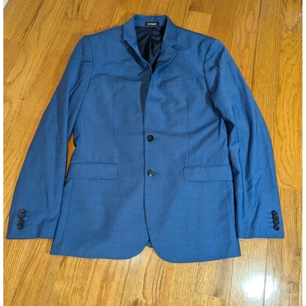 Modern Business Express Performance Slim Sport Coat 38R Blue Stretch Blazer